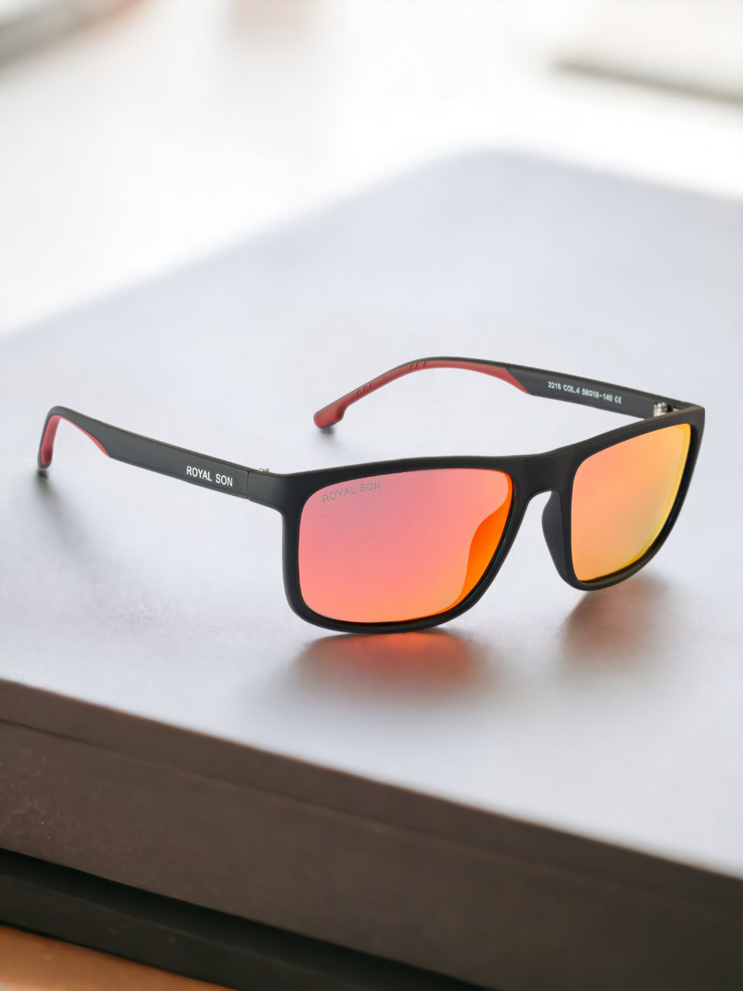 

ROYAL SON Unisex Lens & Square Sunglasses With Polarised And UV Protected Lens CHI00154-C3, Orange