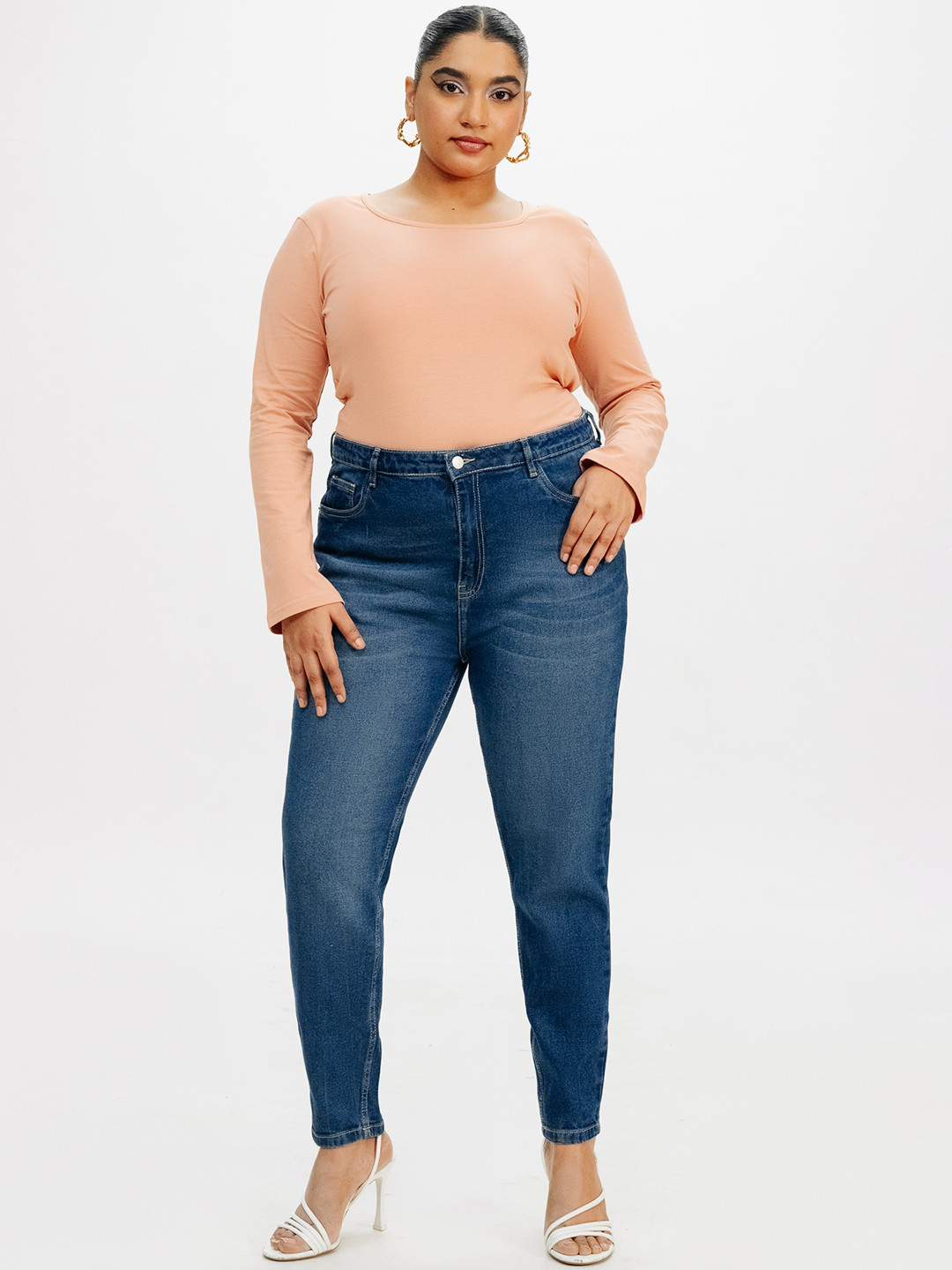 

FREAKINS Women Skinny Fit High-Rise Light Fade Stretchable Jeans, Blue