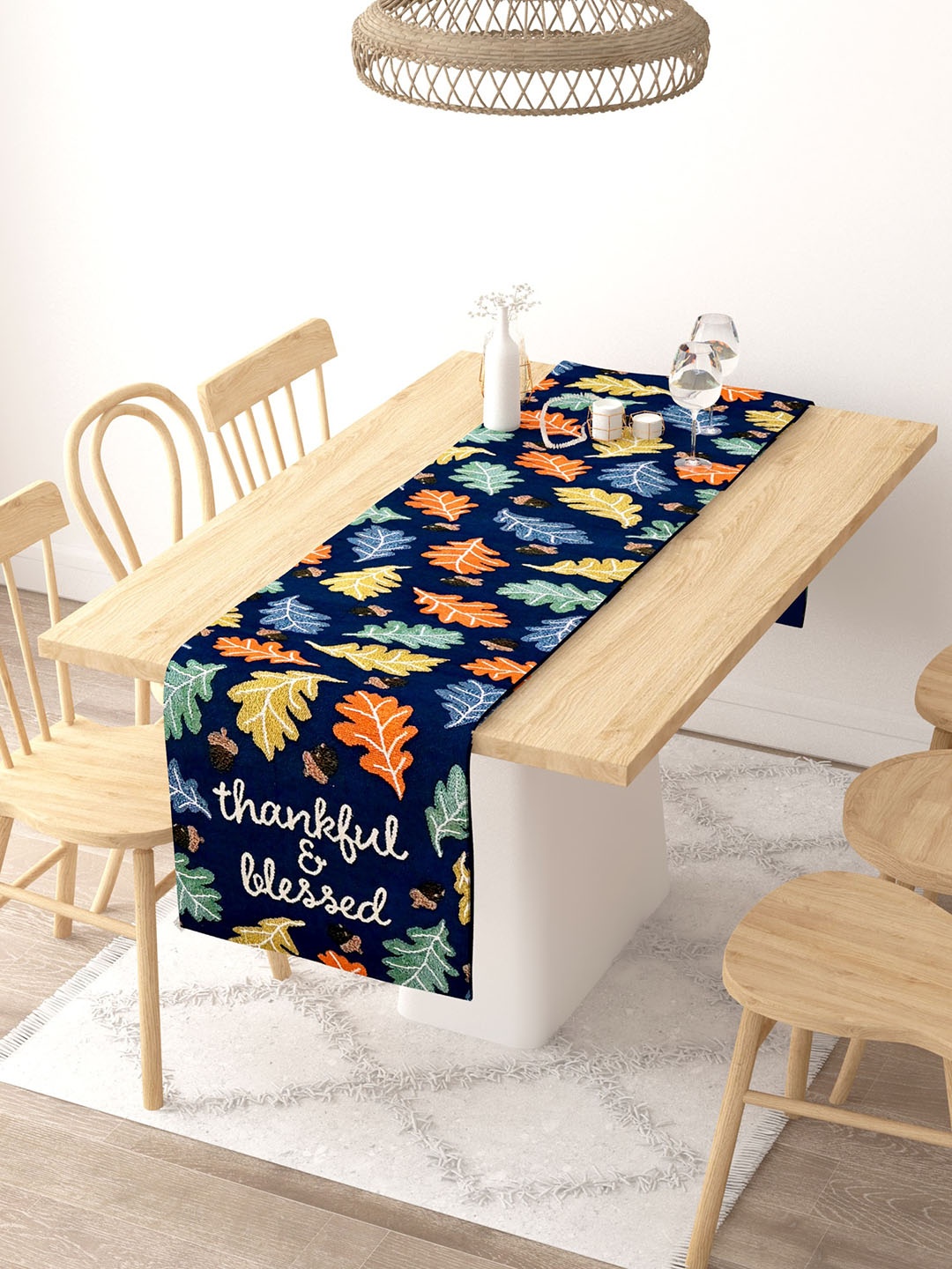 

Gulaab Jaipur Navy Blue Rectangle-Shaped 6-Seater Table Runner