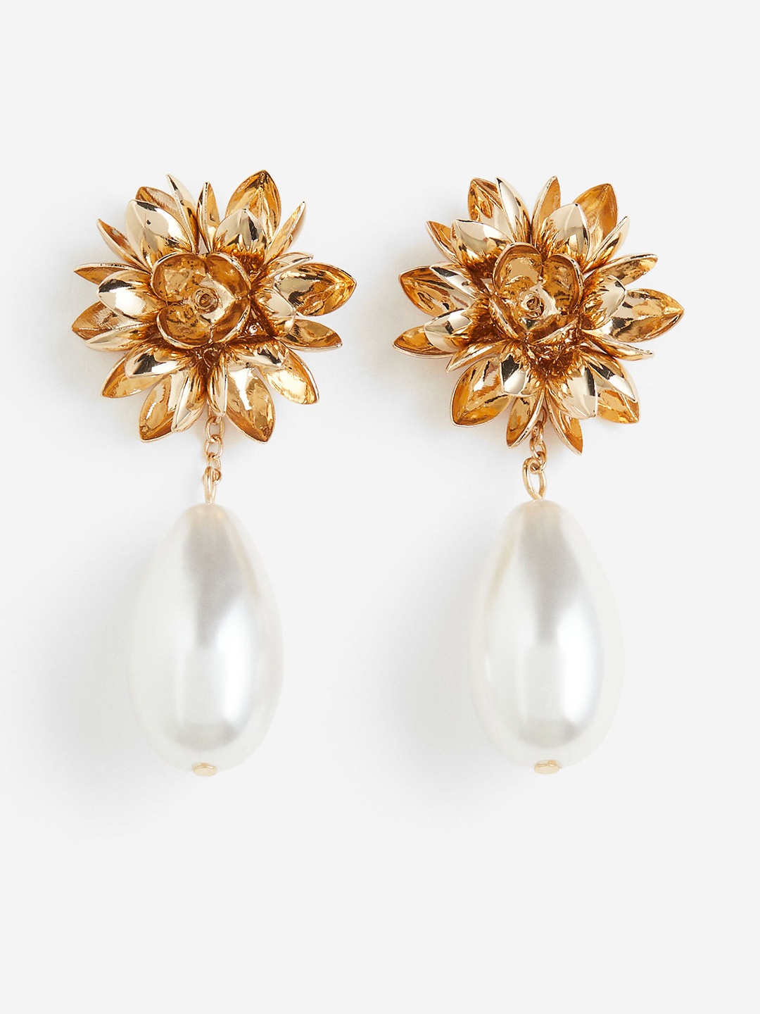 

H&M Flower-Shaped Earrings, Gold
