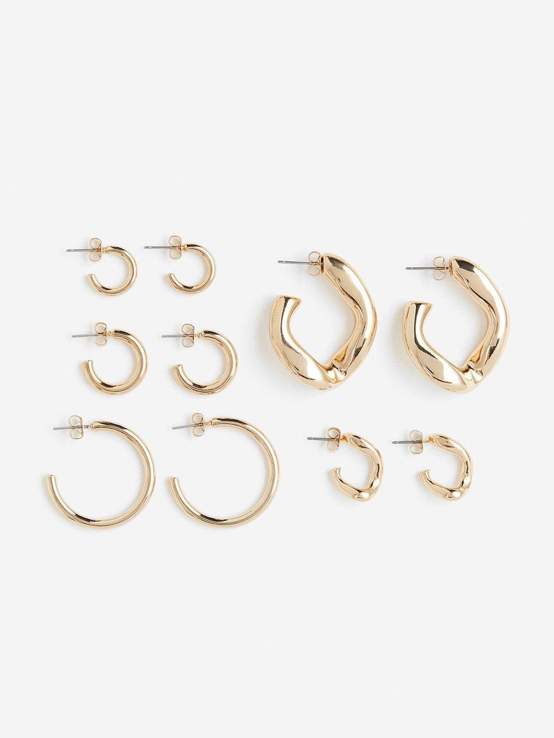 

H&M 5 Pairs Hoop Earrings, Gold