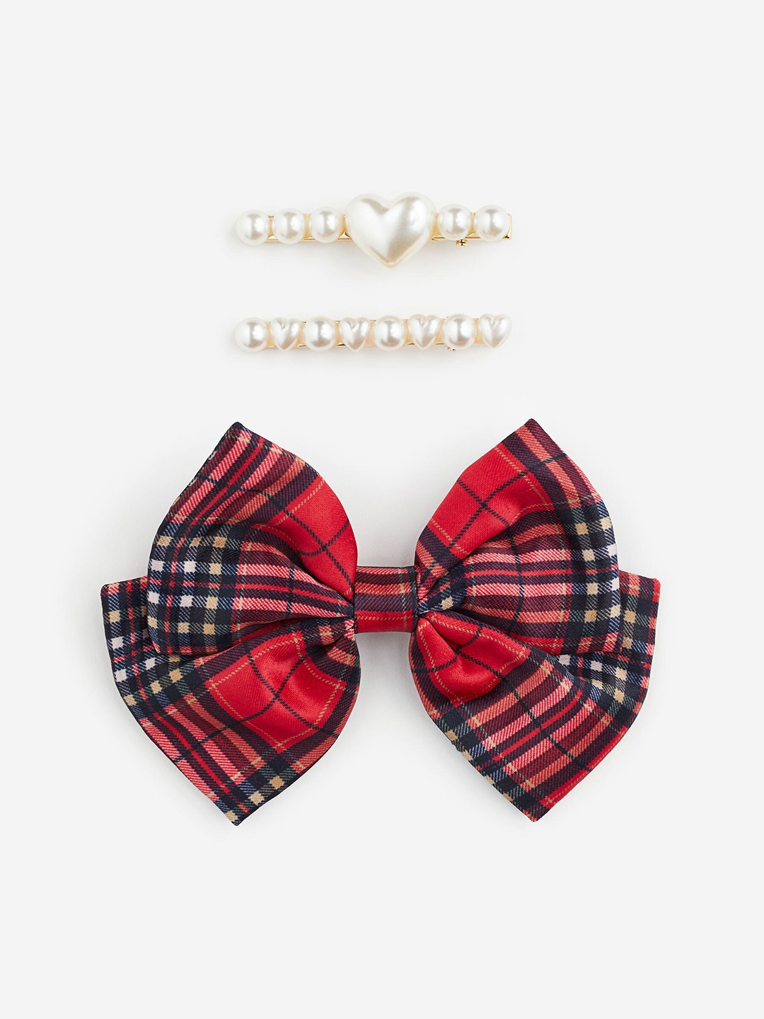 

H&M Girls 3-Pack Hair Clips, Red