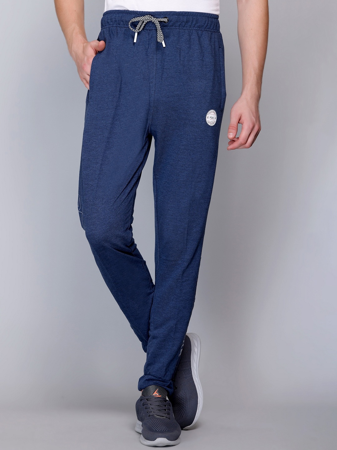 

FCKPLUS Men Mid Rise Cotton Joggers, Blue