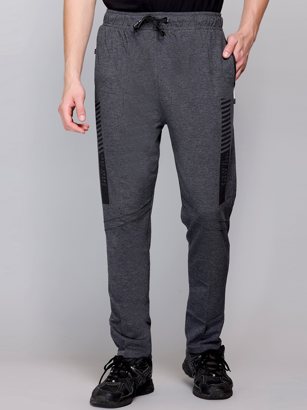 

FCKPLUS Men Regular Fit Cotton Track Pants, Grey