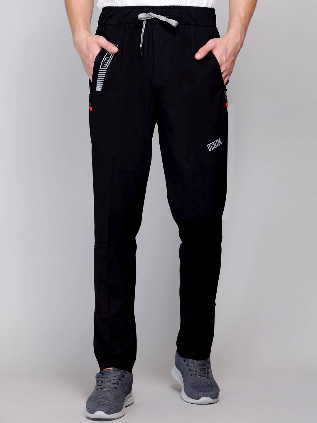 

FCKPLUS Men Cotton Track Pants, Black