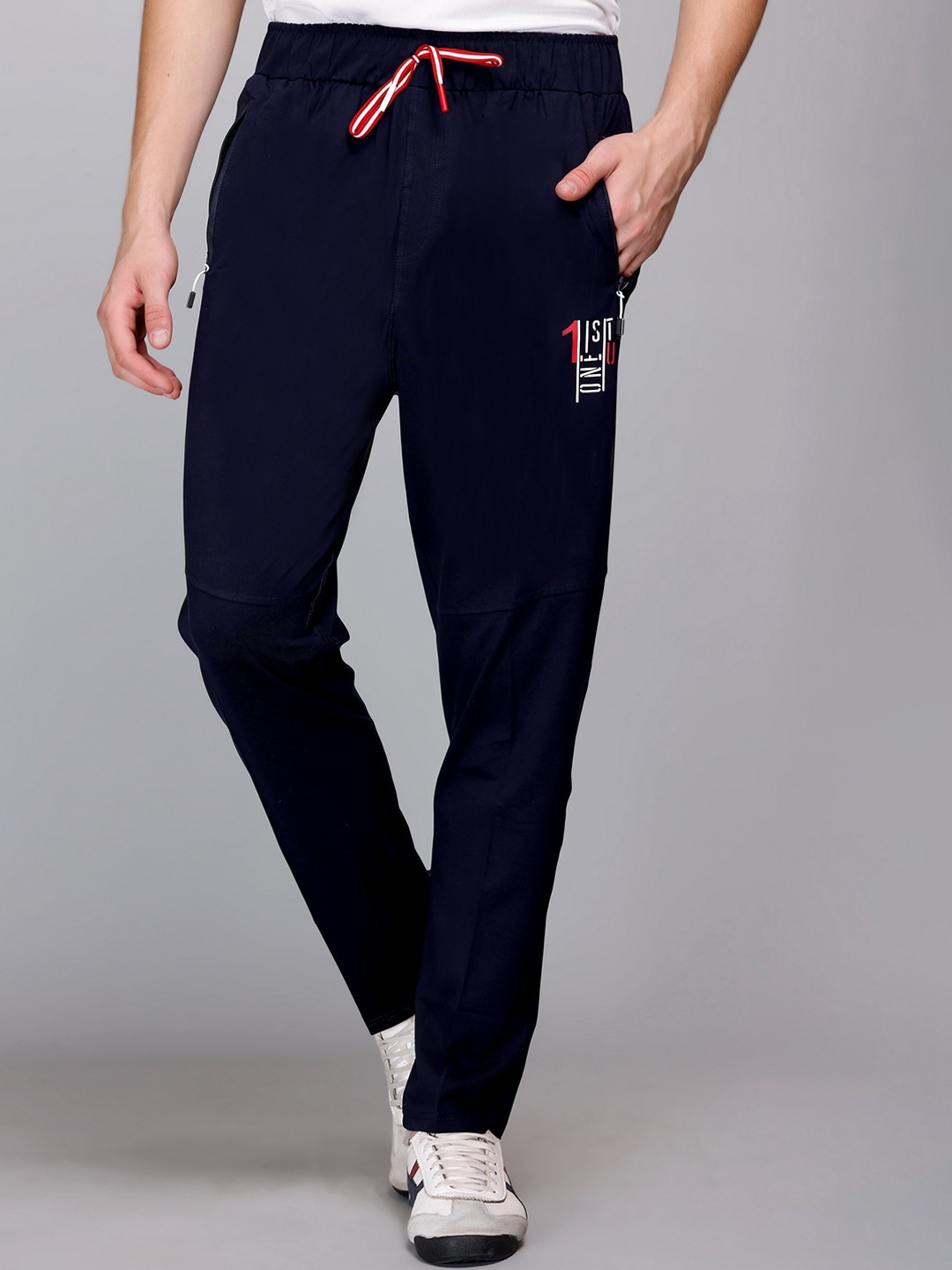 

FCKPLUS Men Mid Rise Cotton Track Pant, Navy blue