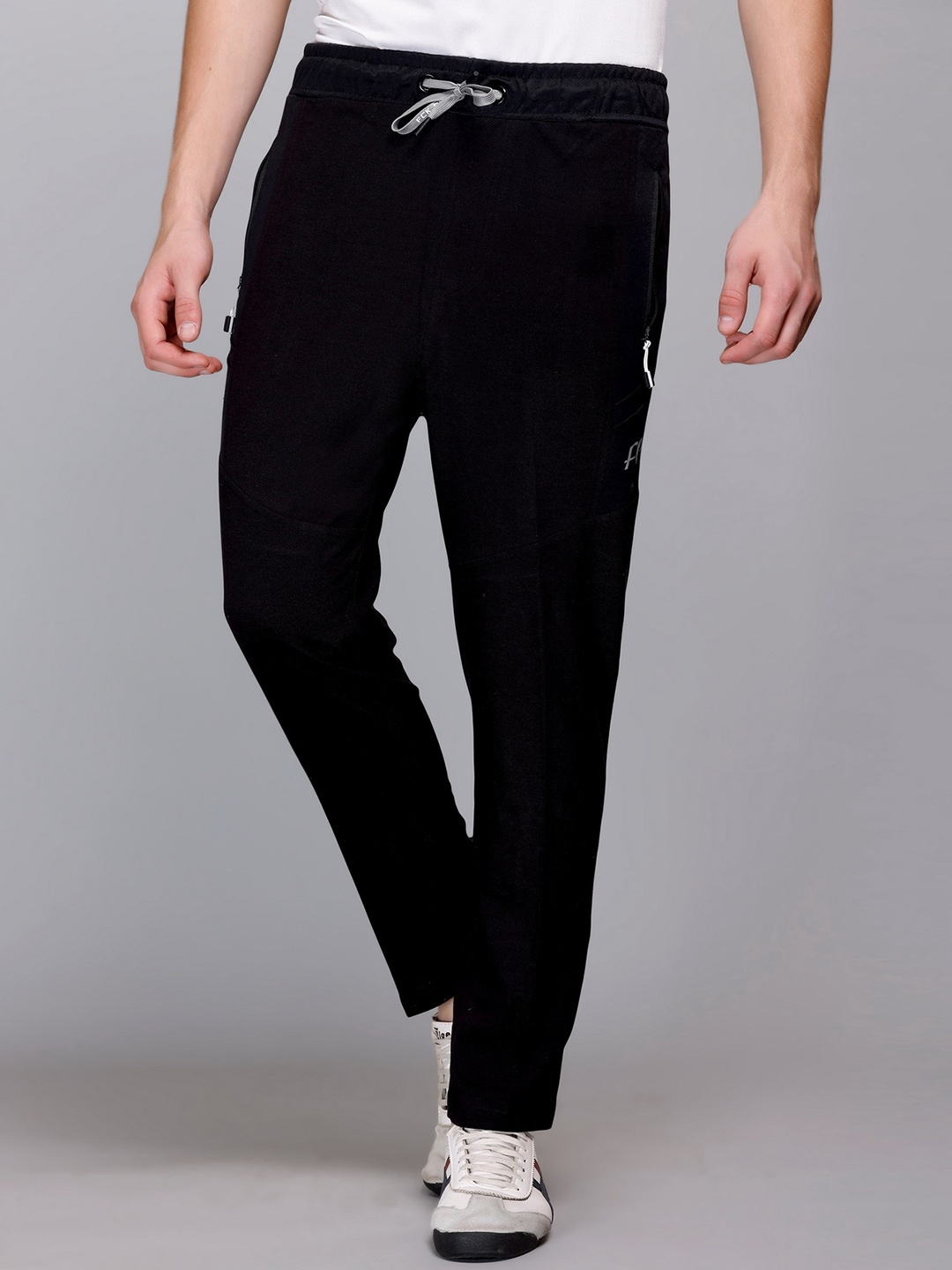 

FCKPLUS Men Cotton Track Pants, Black