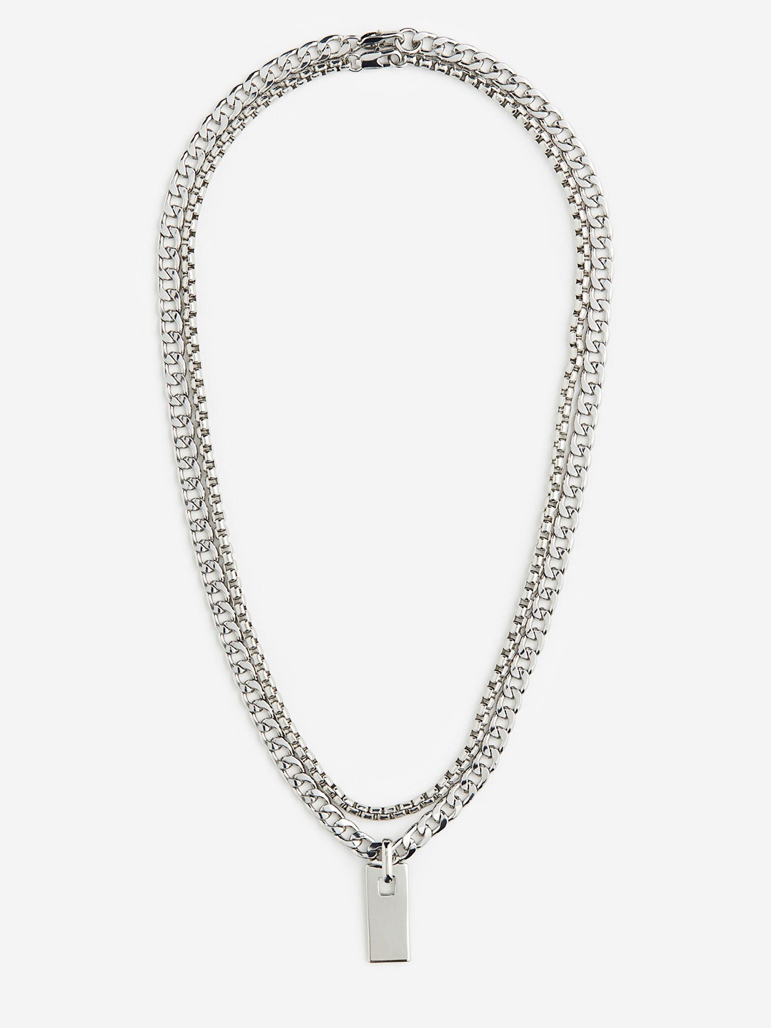 

H&M Men 2-Pack Necklaces, Silver
