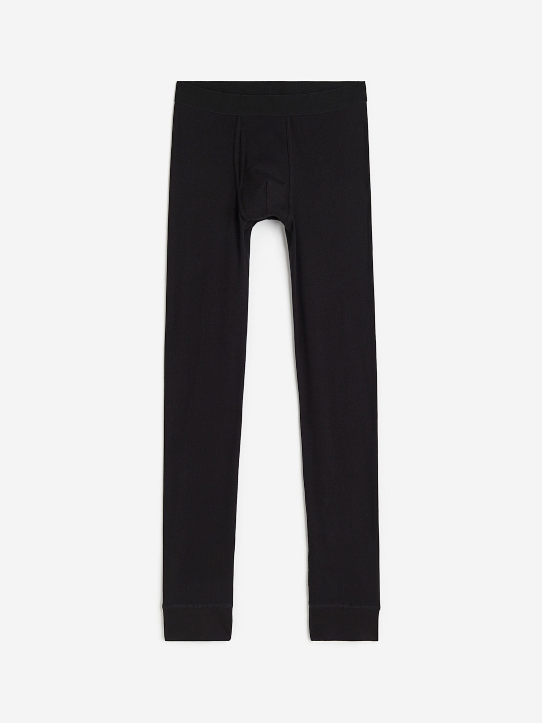 

H&M Men Ribbed Cotton LongJohns, Black