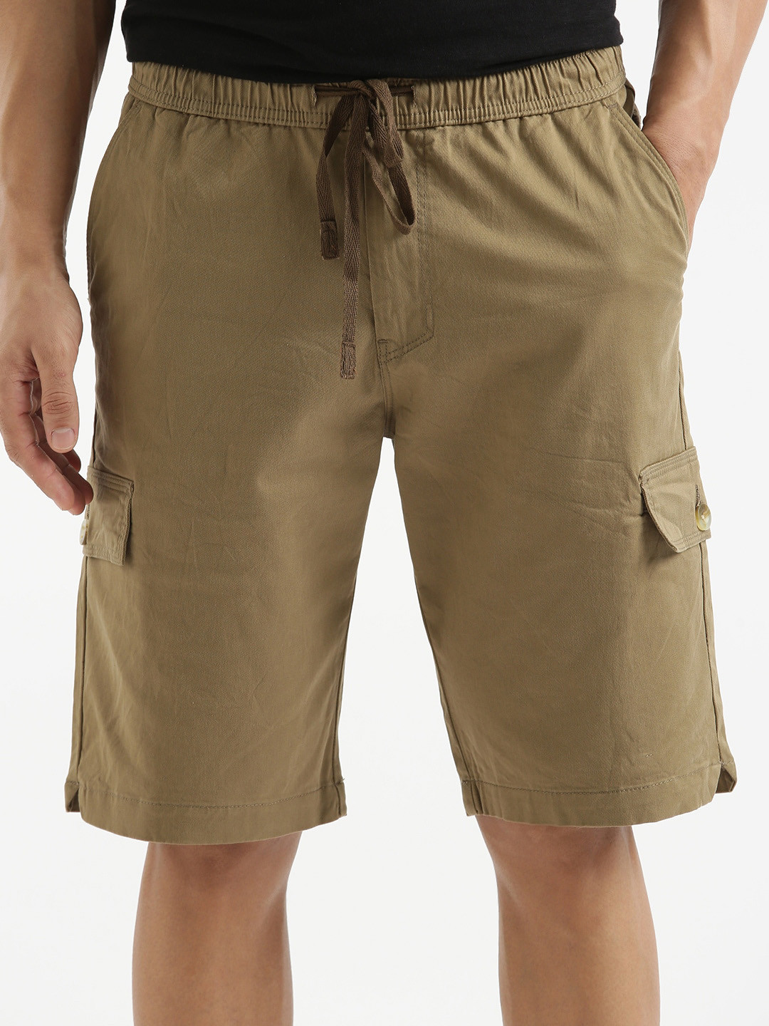 

WROGN Men Slim Fit Cargo Shorts, Khaki