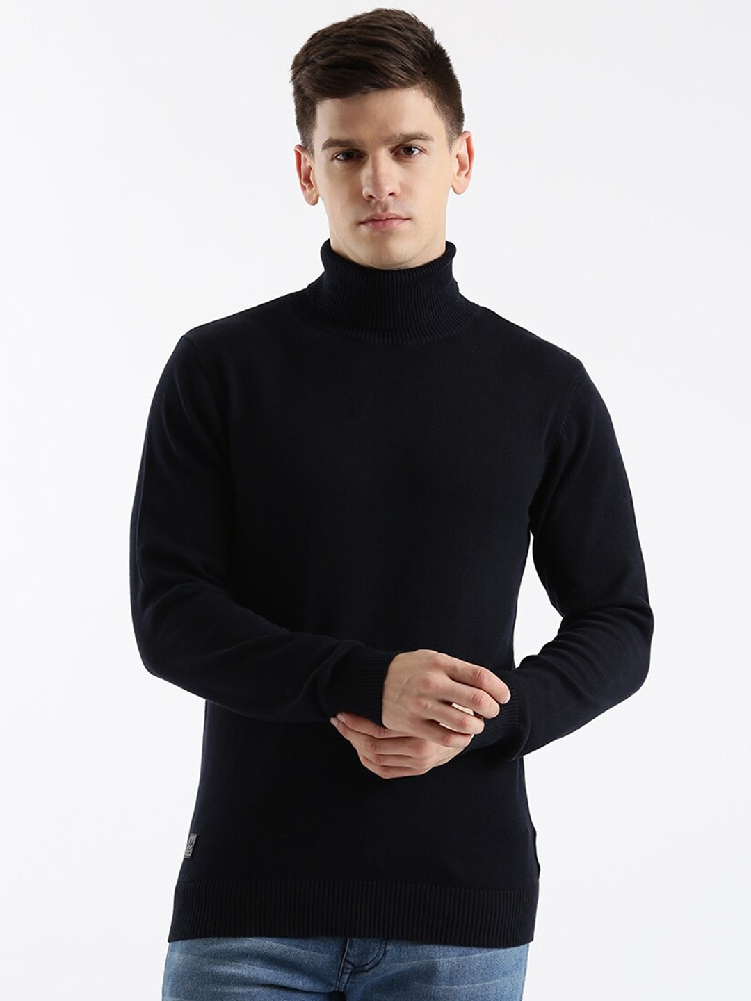 

WROGN Turtle Neck Pullover Sweater, Navy blue
