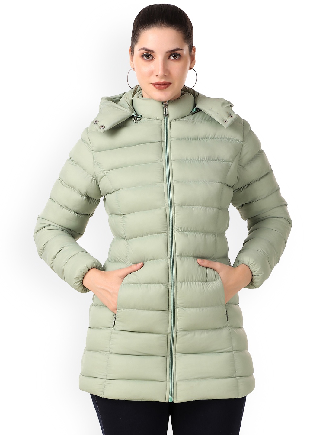 

Brazo Hooded Lightweight Puffer Jacket, Sea green