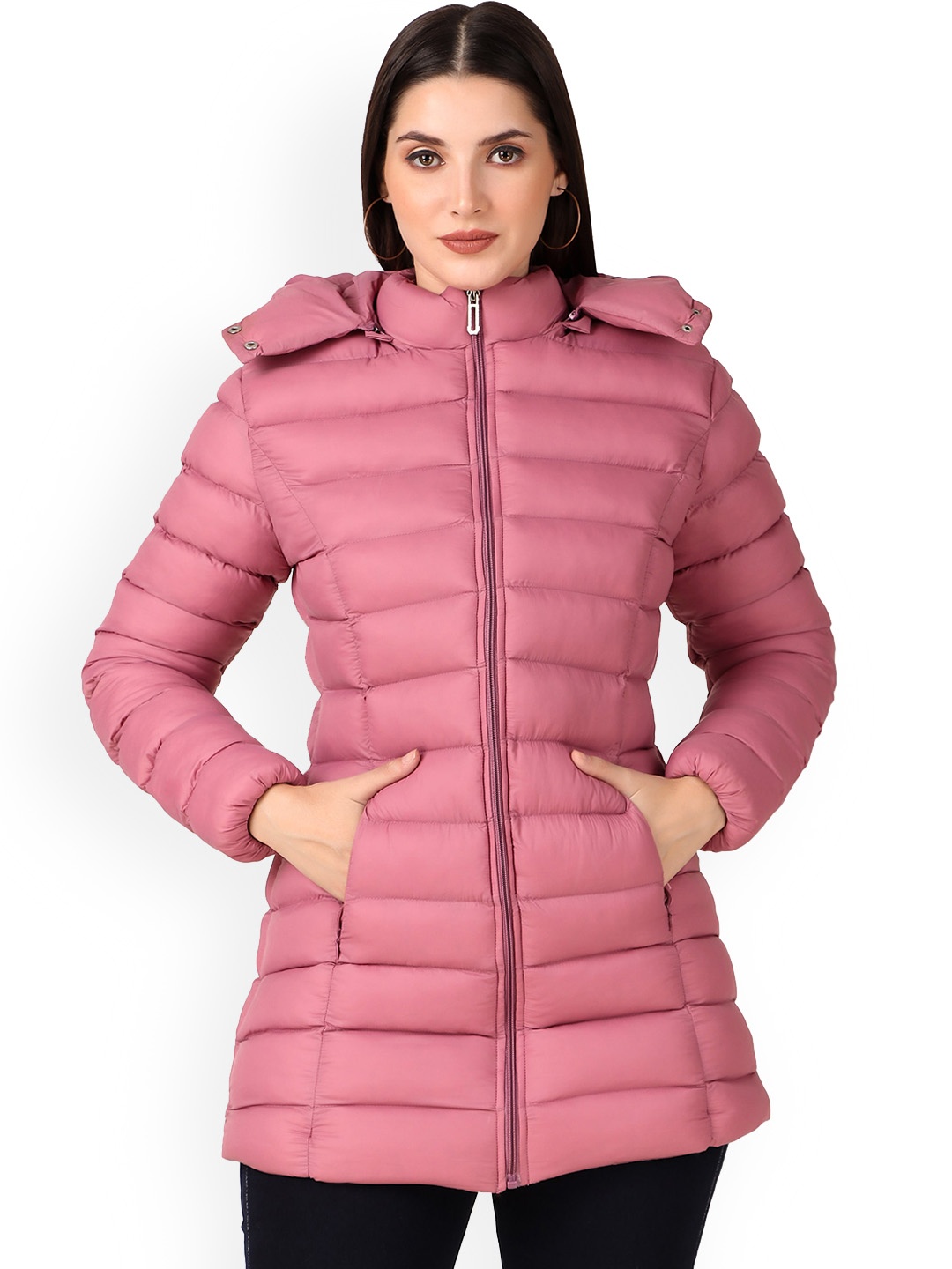 

Brazo Hooded Lightweight Puffer Jacket, Pink