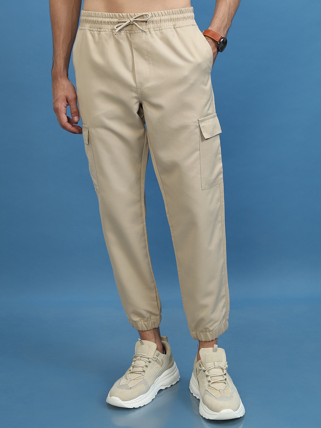 

HIGHLANDER Men Casual Cargo Jogger Trousers, Khaki