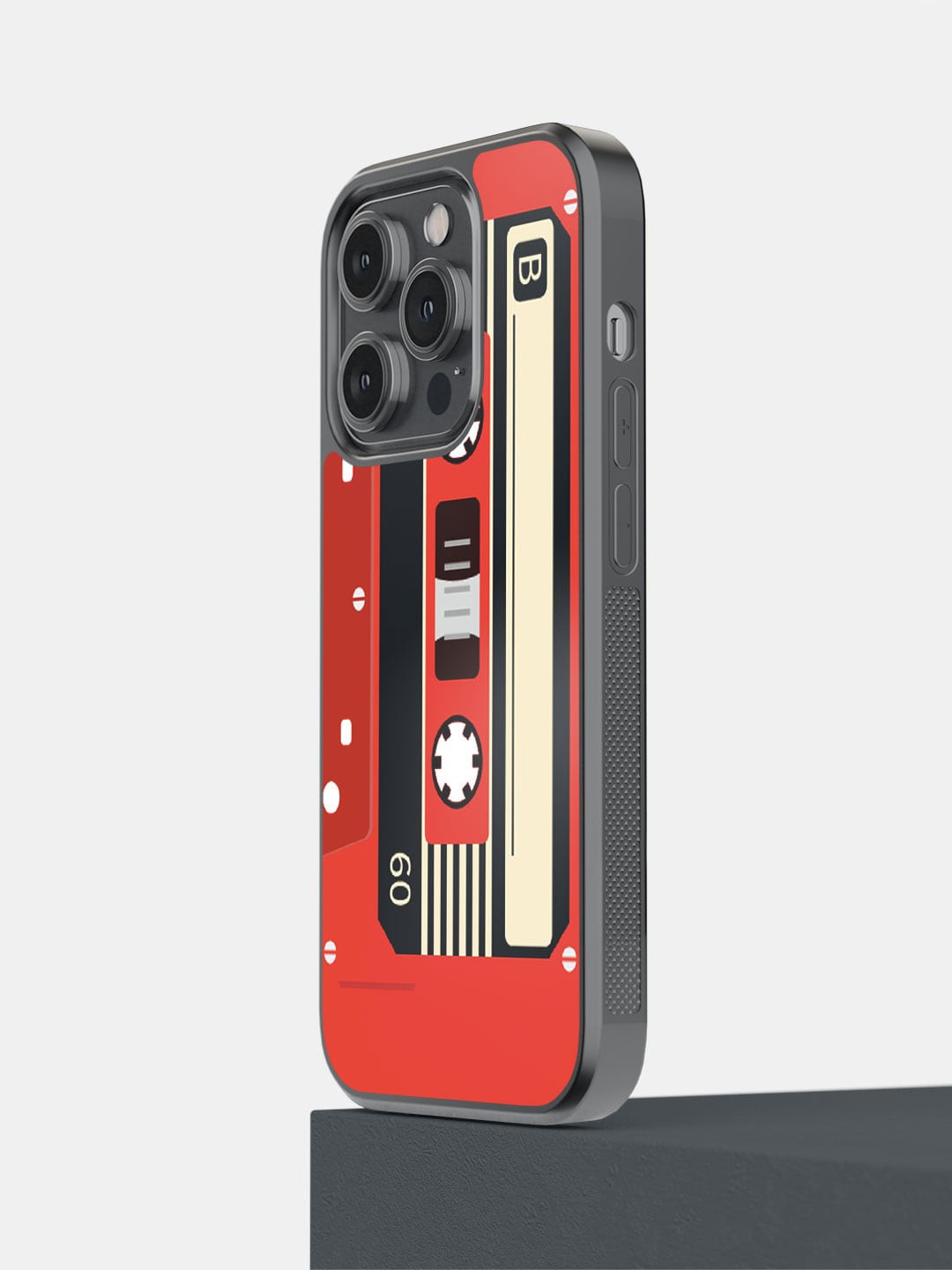 

macmerise Printed Cassette iPhone 14 Pro Phone Bumper Case Cover, Red