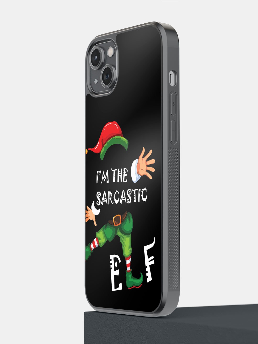 

macmerise Sarcastic Elf Printed iPhone 14 Plus Phone Bumper Case, Black