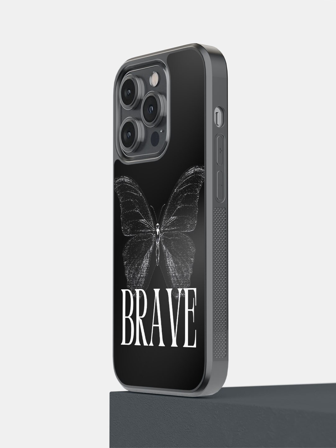 

macmerise Brave Printed iPhone 14 Pro Bumper Case, Black