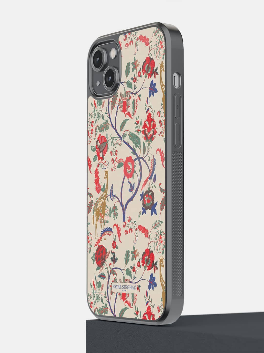 

macmerise Floral Printed IPhone 14 Plus Bumper Case Cover, Cream