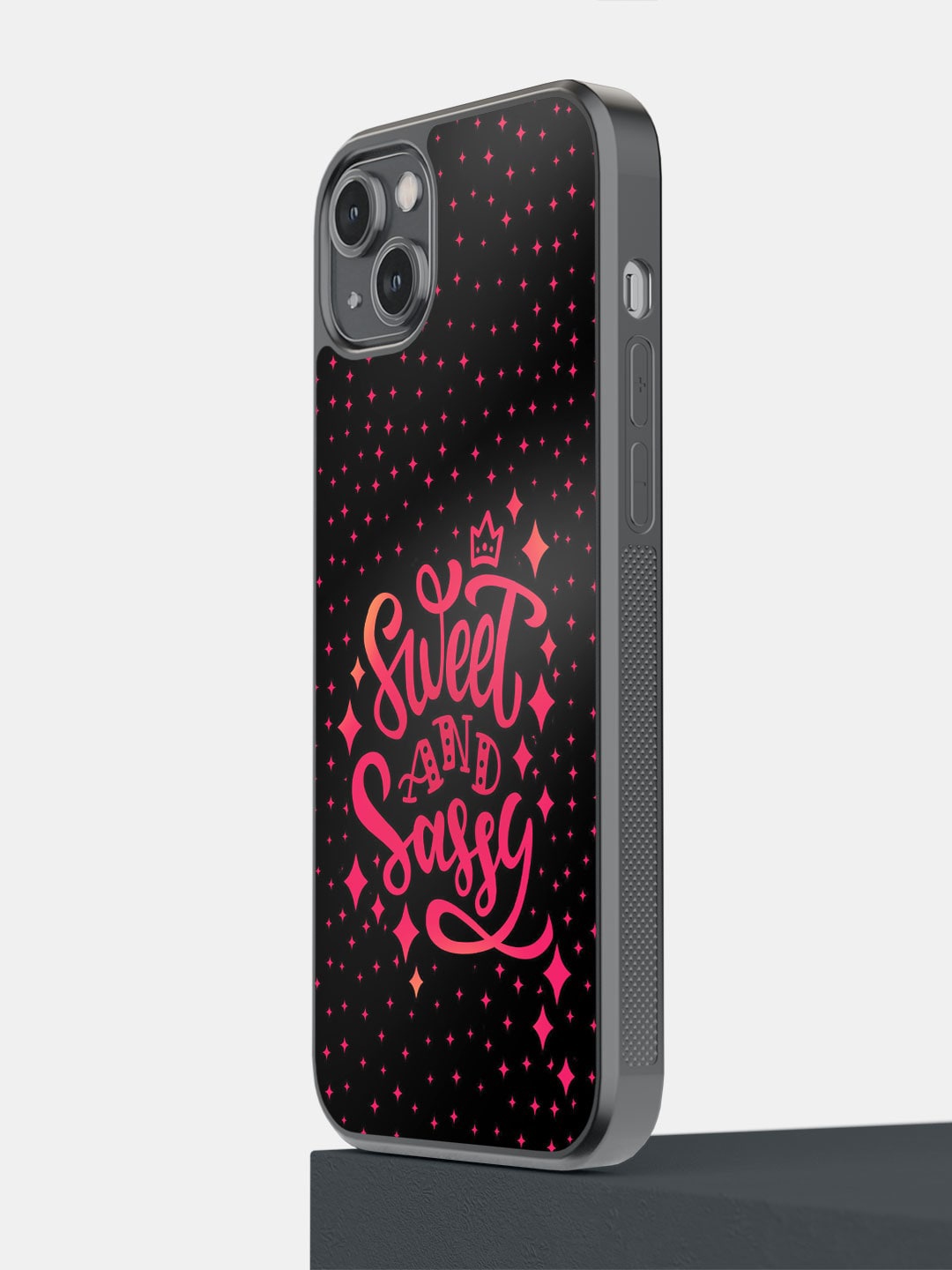 

macmerise Sweet And Sassy Printed iPhone 14 Plus Bumper Case Cover, Black