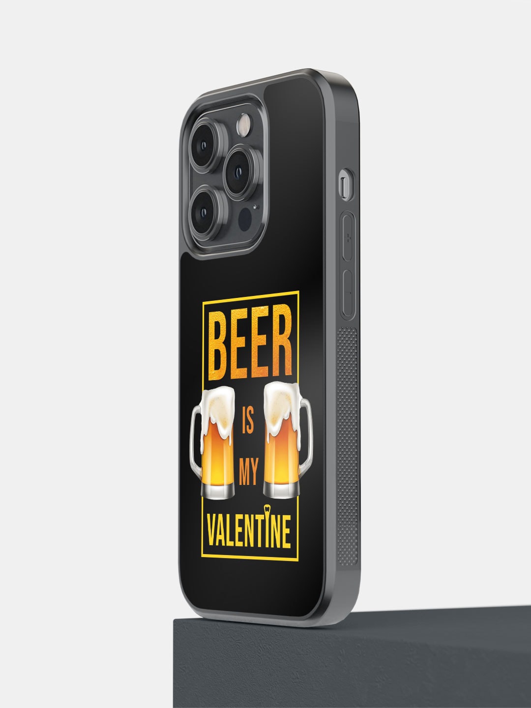 

macmerise Beer My Valentine iPhone 14 Pro Phone Back Case, Black