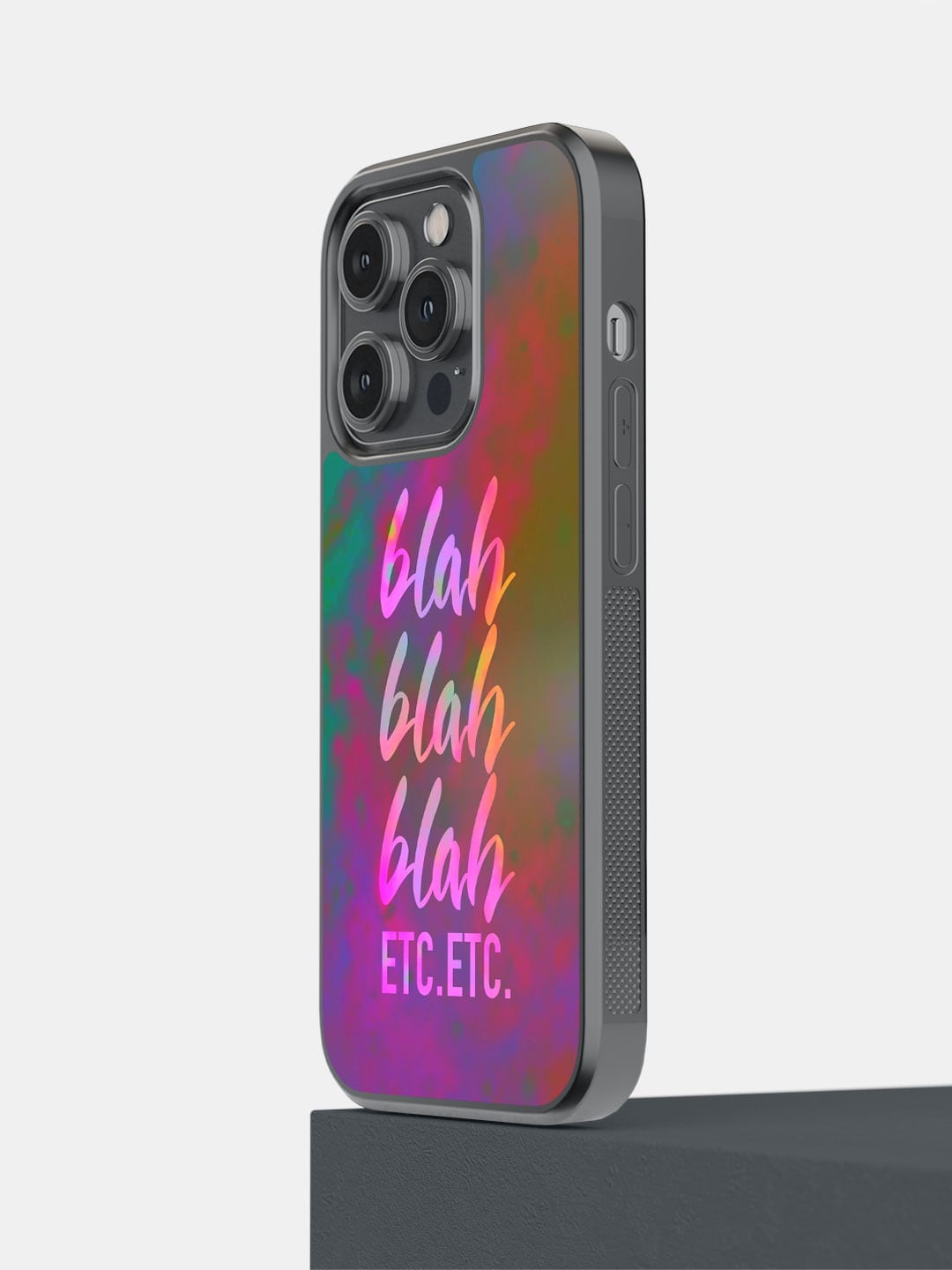 

macmerise Blah Blah Printed iPhone 14 Pro Bumper Case Cover, Purple