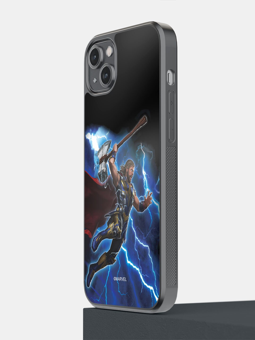 

macmerise Superhero Printed iPhone 14 Plus Phone Bumper Case, Black