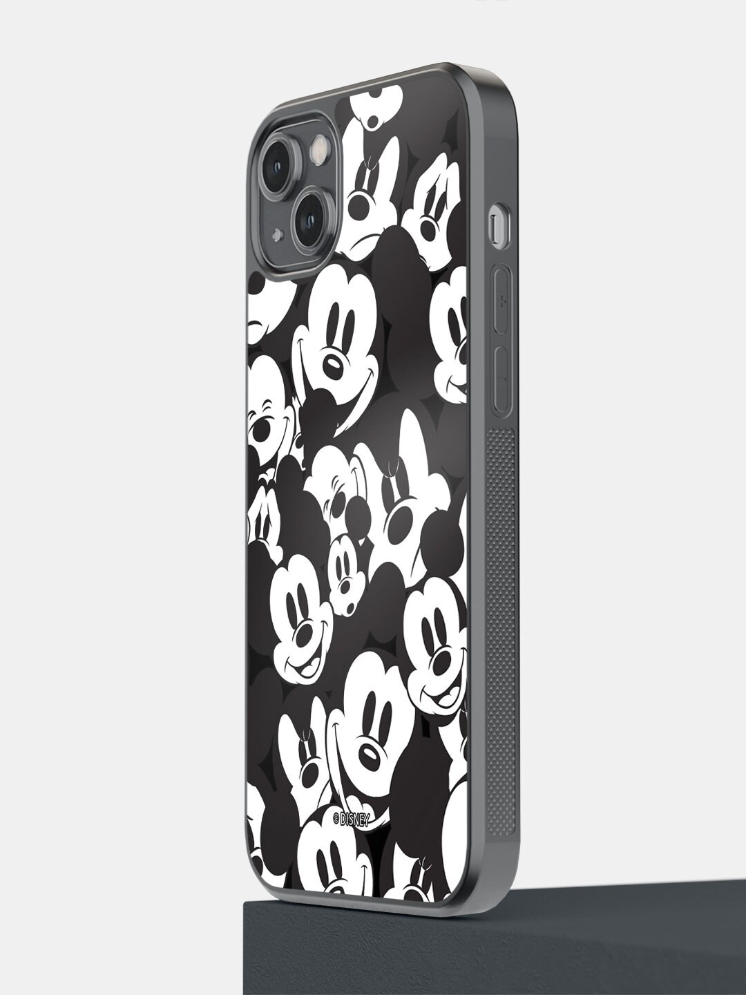 

macmerise Mickey Smileys Printed iPhone 14 Plus Bumper Phone Back Case, Black