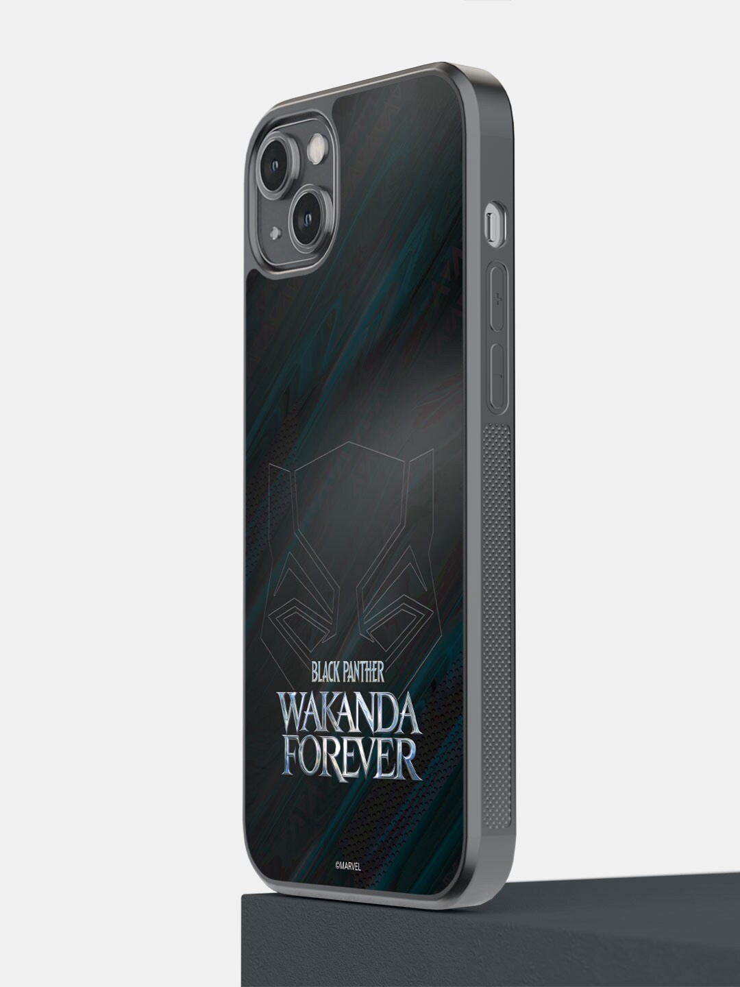 

macmerise Wakanda Forever Logo Printed iPhone 14 Plus Bumper Case Cover, Grey