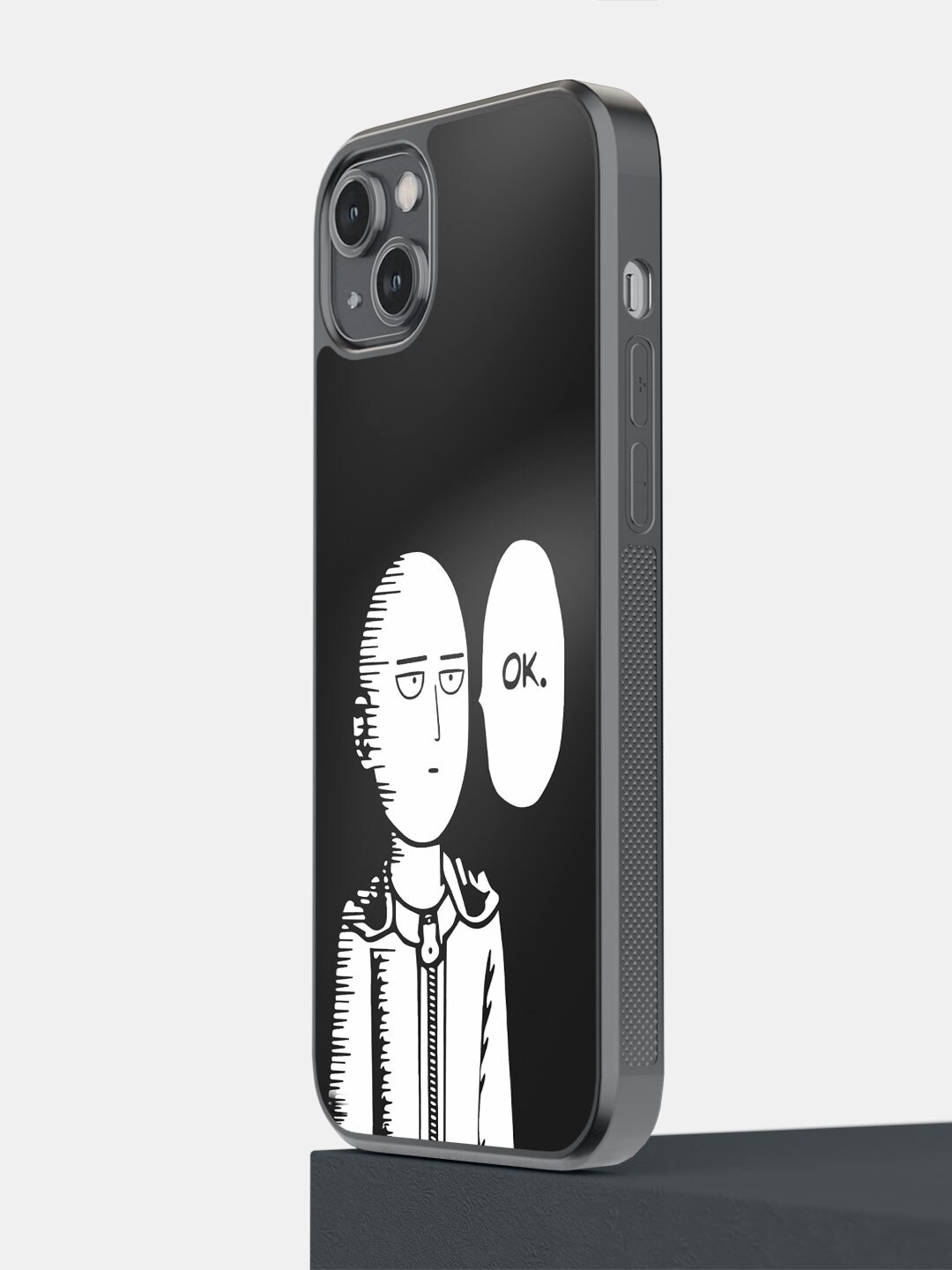 

macmerise Saitama Printed iPhone 14 Plus Bumper Case Cover, Black