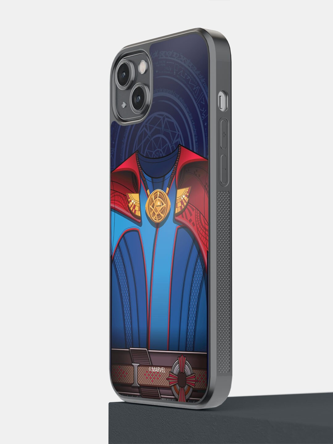 

macmerise Suit Up Doctor Strange Printed iPhone 14 Plus Bumper Case Cover, Navy blue
