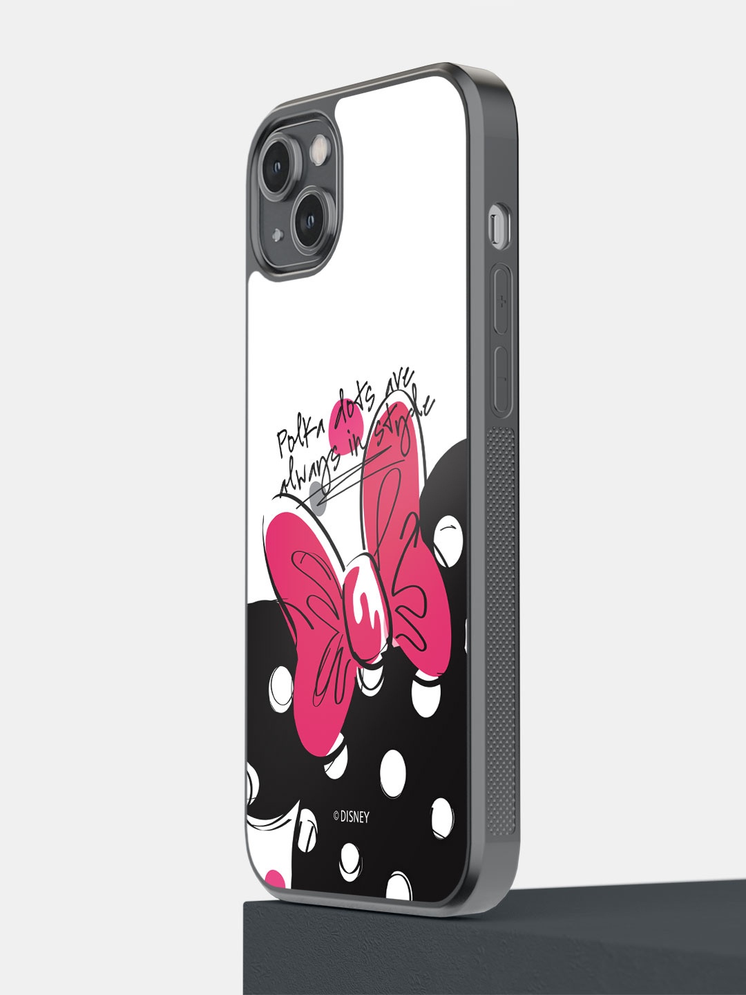 

macmerise Polka Minnie Printed iPhone 14 Plus Bumper Case Cover, White