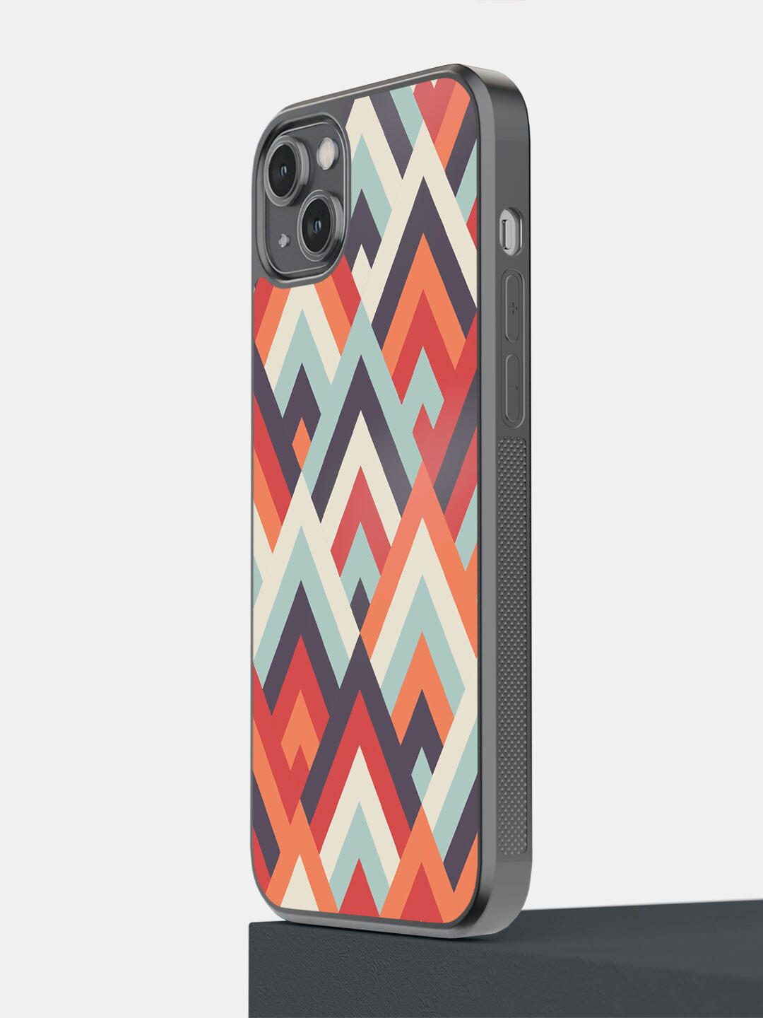 

macmerise Symmetric Chevron iPhone 14 Plus Bumper Case Cover, Orange