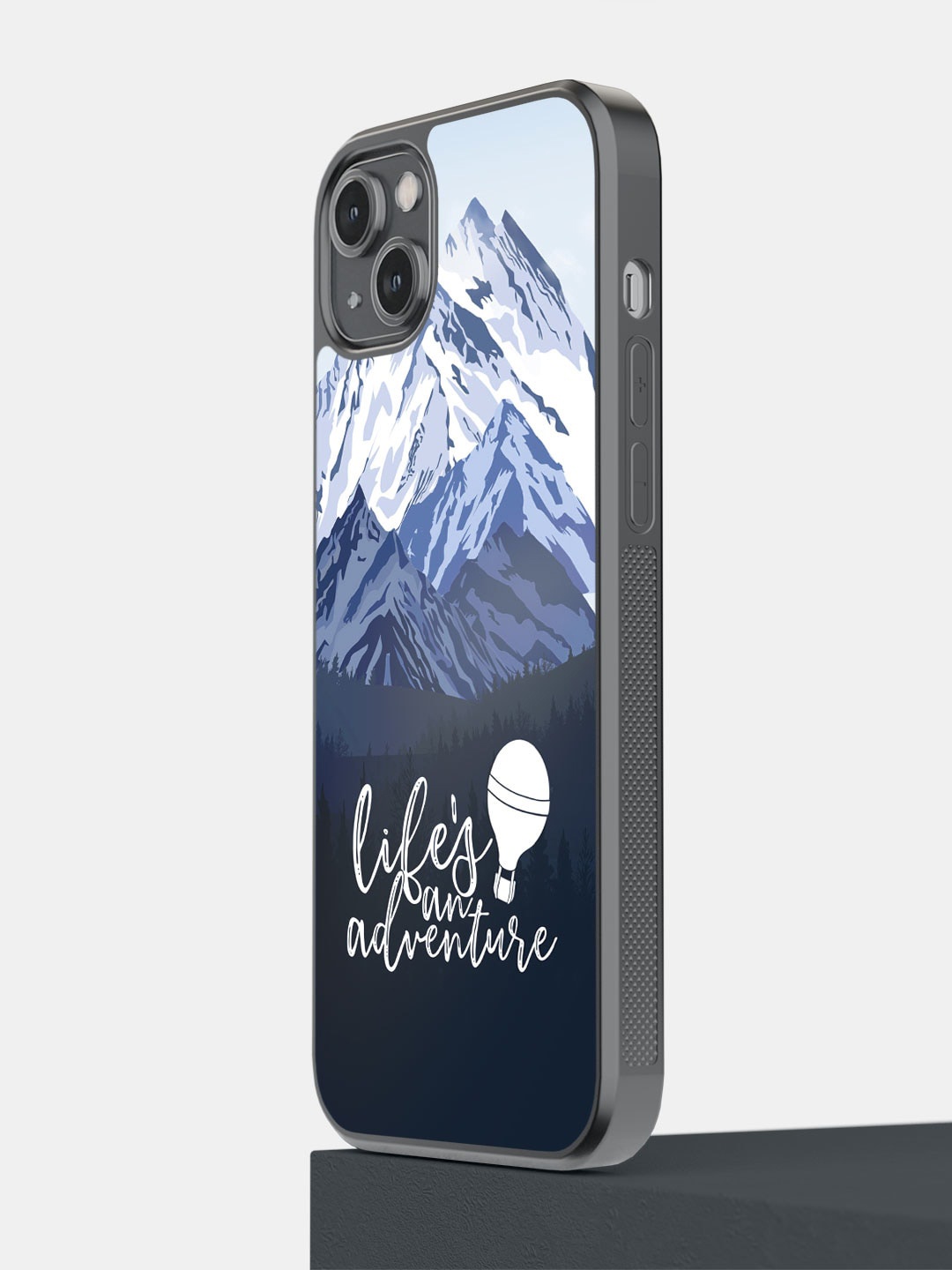 

macmerise Lifes an Adventure Printed iPhone 14 Plus Bumper Case Cover, Navy blue