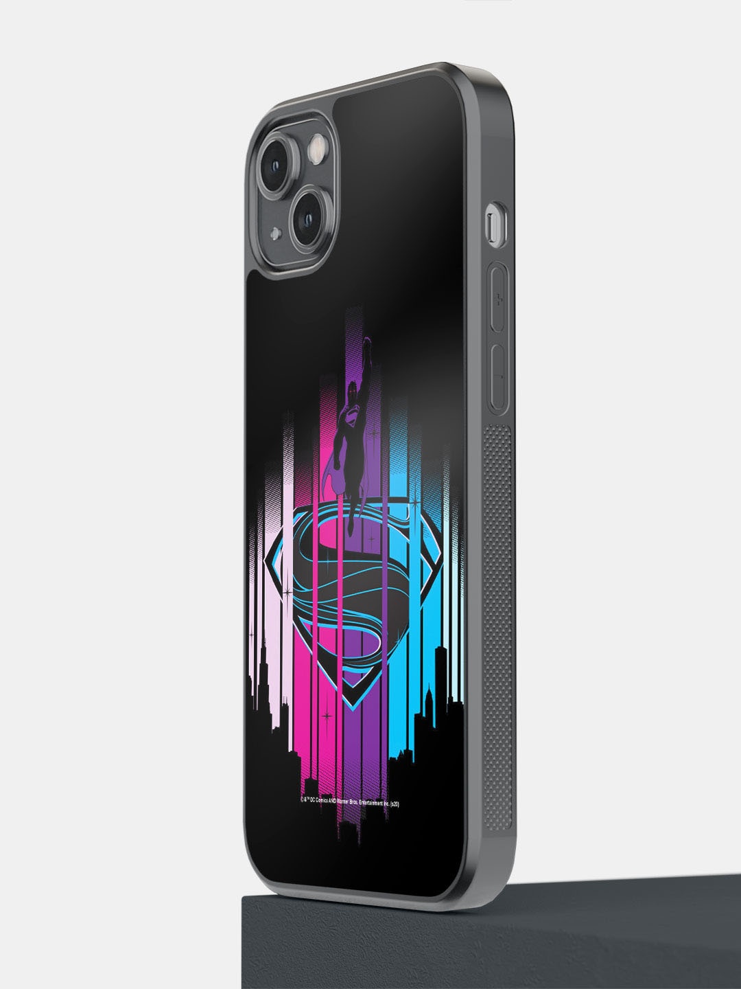 

macmerise Superman Printed iPhone 14 Plus Bumper Case Cover, Black