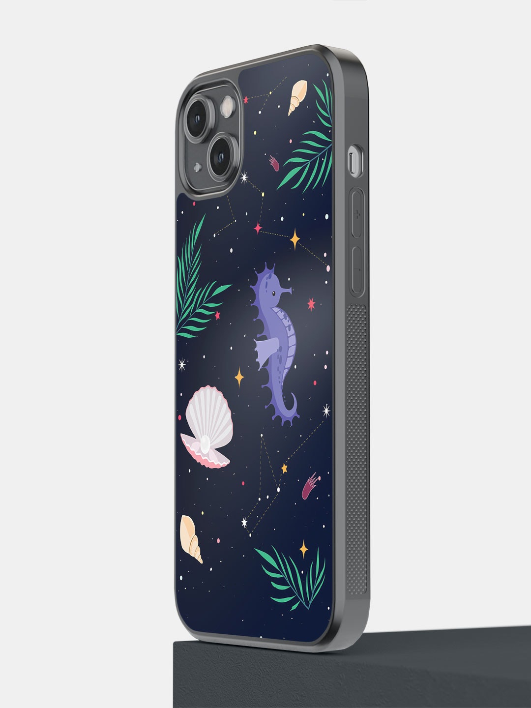 

macmerise Space Beach iPhone 14 Plus Bumper Case Cover, Navy blue