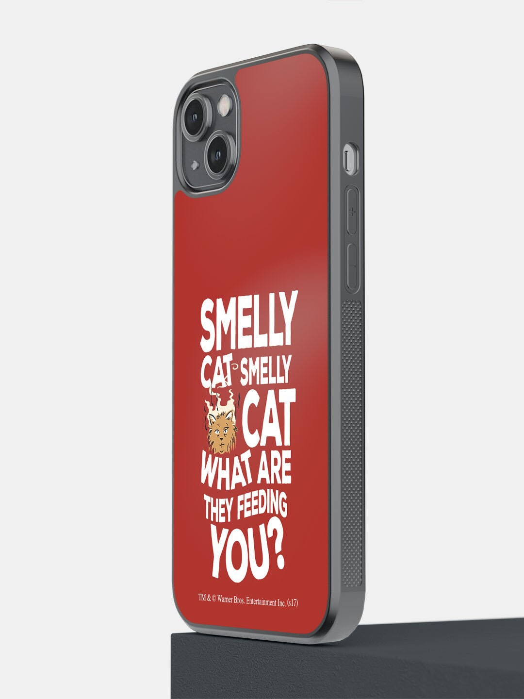 

macmerise Smelly Cat Printed iPhone 14 Plus Bumper Case Cover, Red