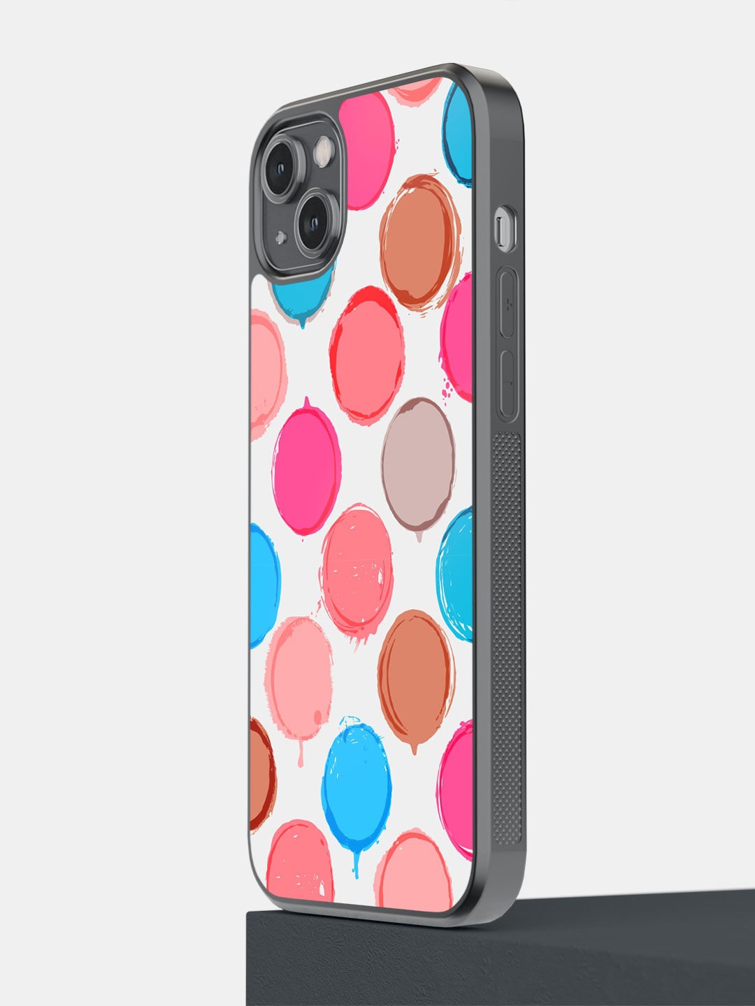 

macmerise Polka Dot Canvas iPhone 14 Plus Bumper Case, White