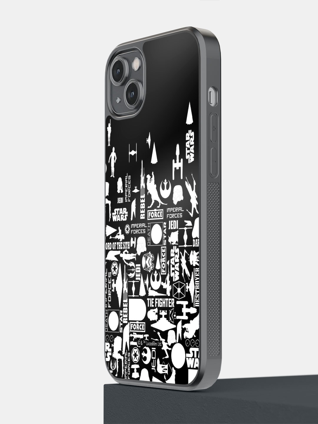 

macmerise Star Wars Era Printed iPhone 14 Plus Bumper Case Cover, Black