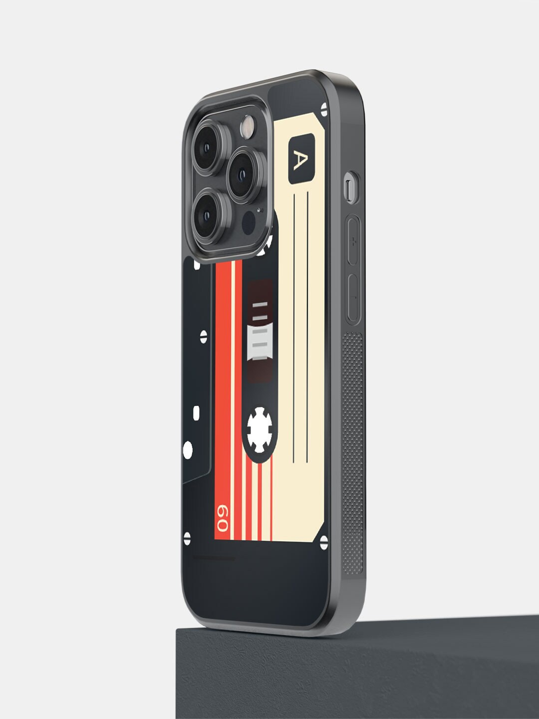

macmerise Cassette Black iPhone 14 Pro Bumper Case Cover