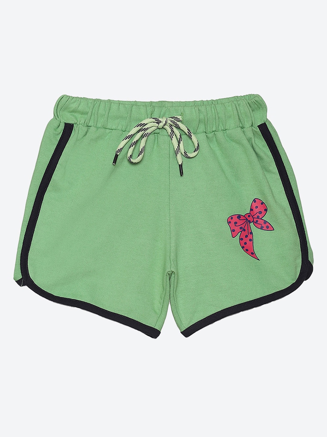 

2Bme Girls Mid Rise Cotton Regular Shorts, Green