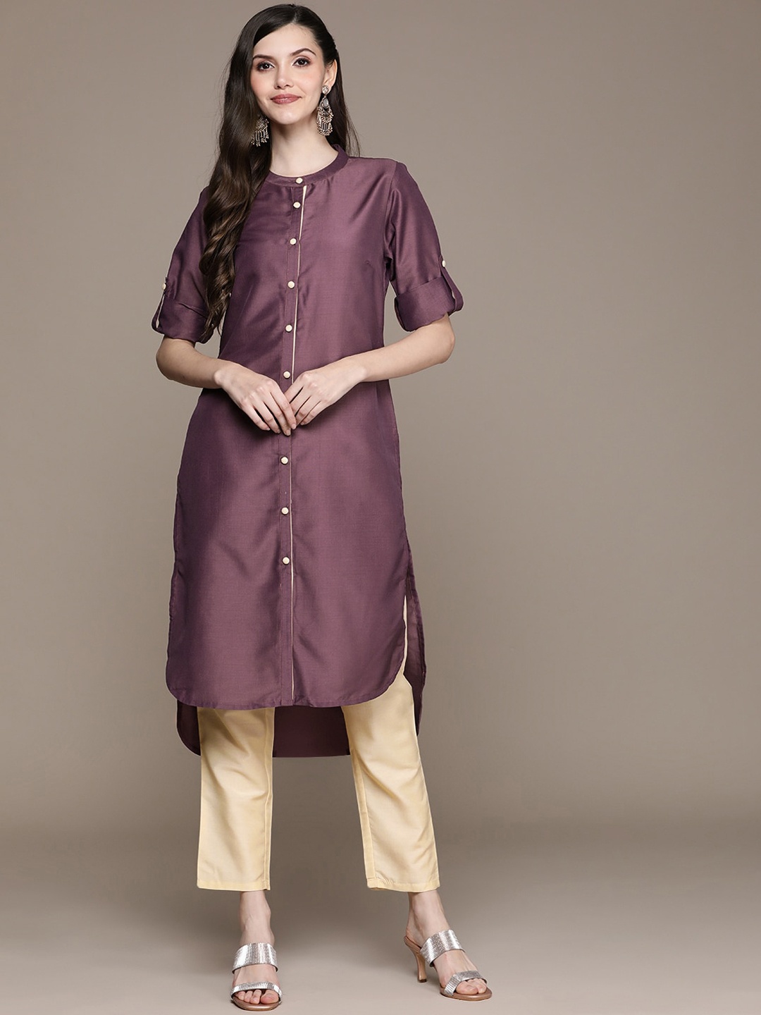 

Sangria Pathani Kurta With Trouser Set, Purple