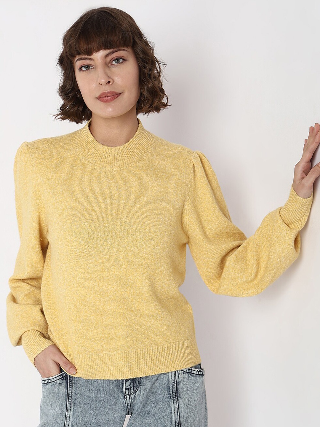 

Vero Moda High Neck Pullover Sweater, Yellow