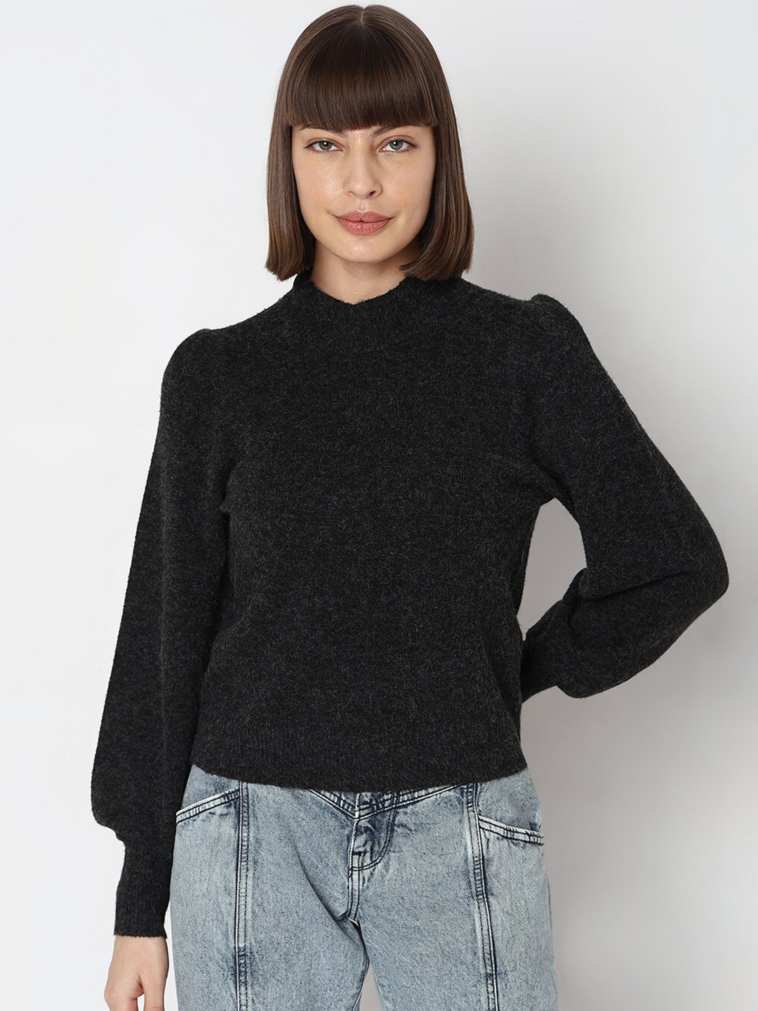 

Vero Moda High Neck Pullover Sweater, Black