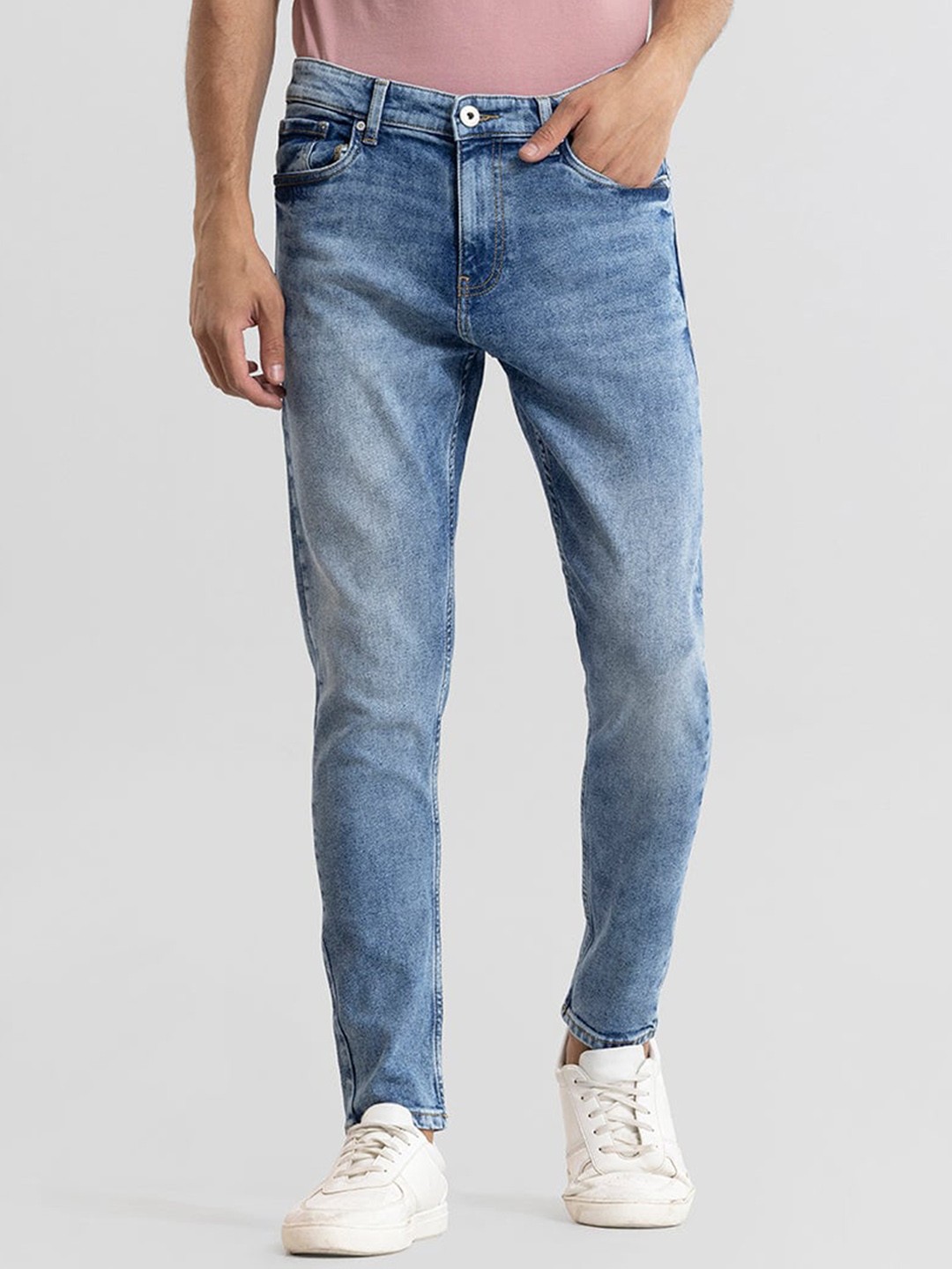 

Snitch Blue Men Smart Skinny Fit Clean Look Heavy Fade Cotton Jeans