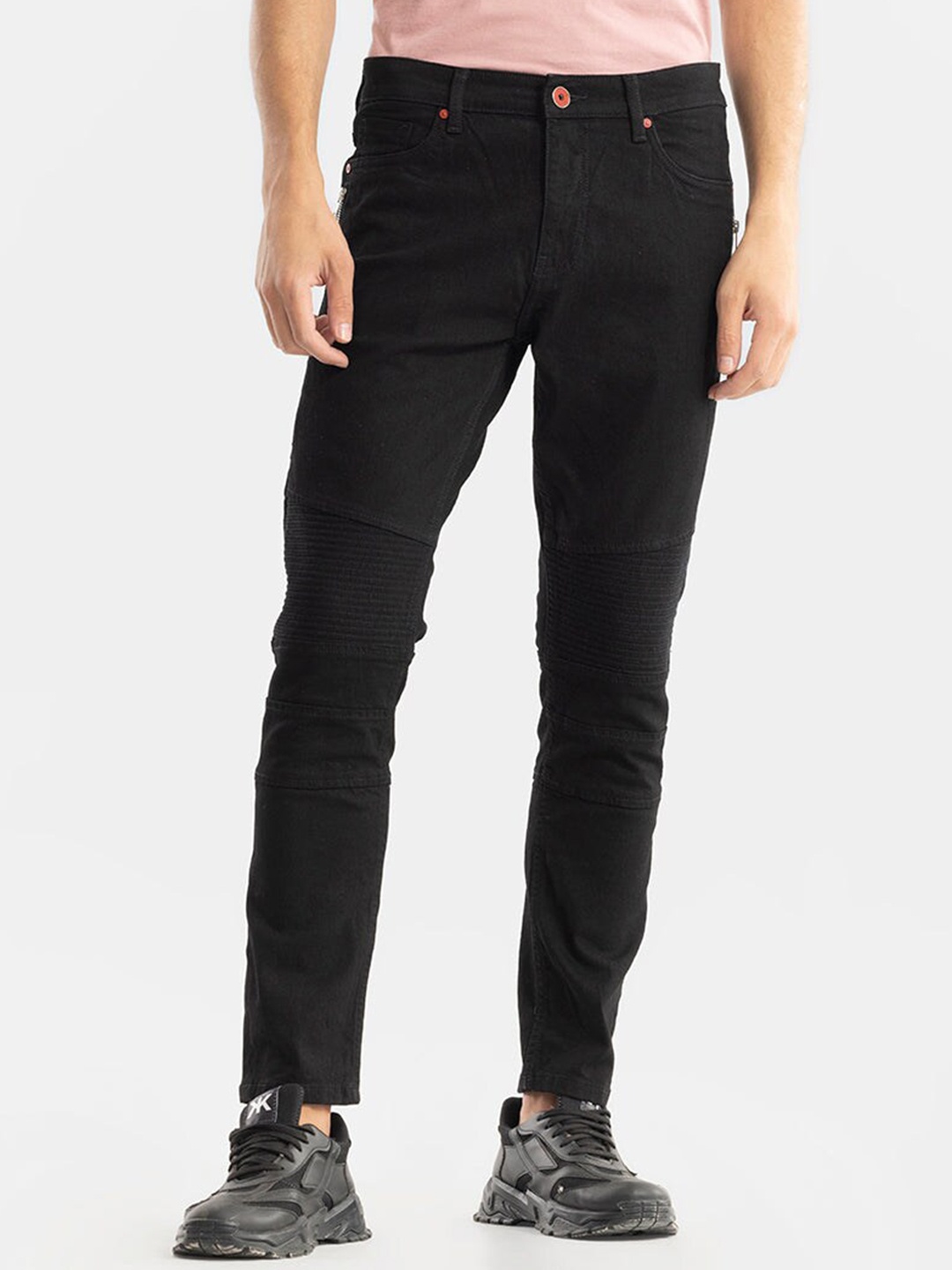 

Snitch Men Smart Skinny Fit Cotton Stretchable Jeans, Black