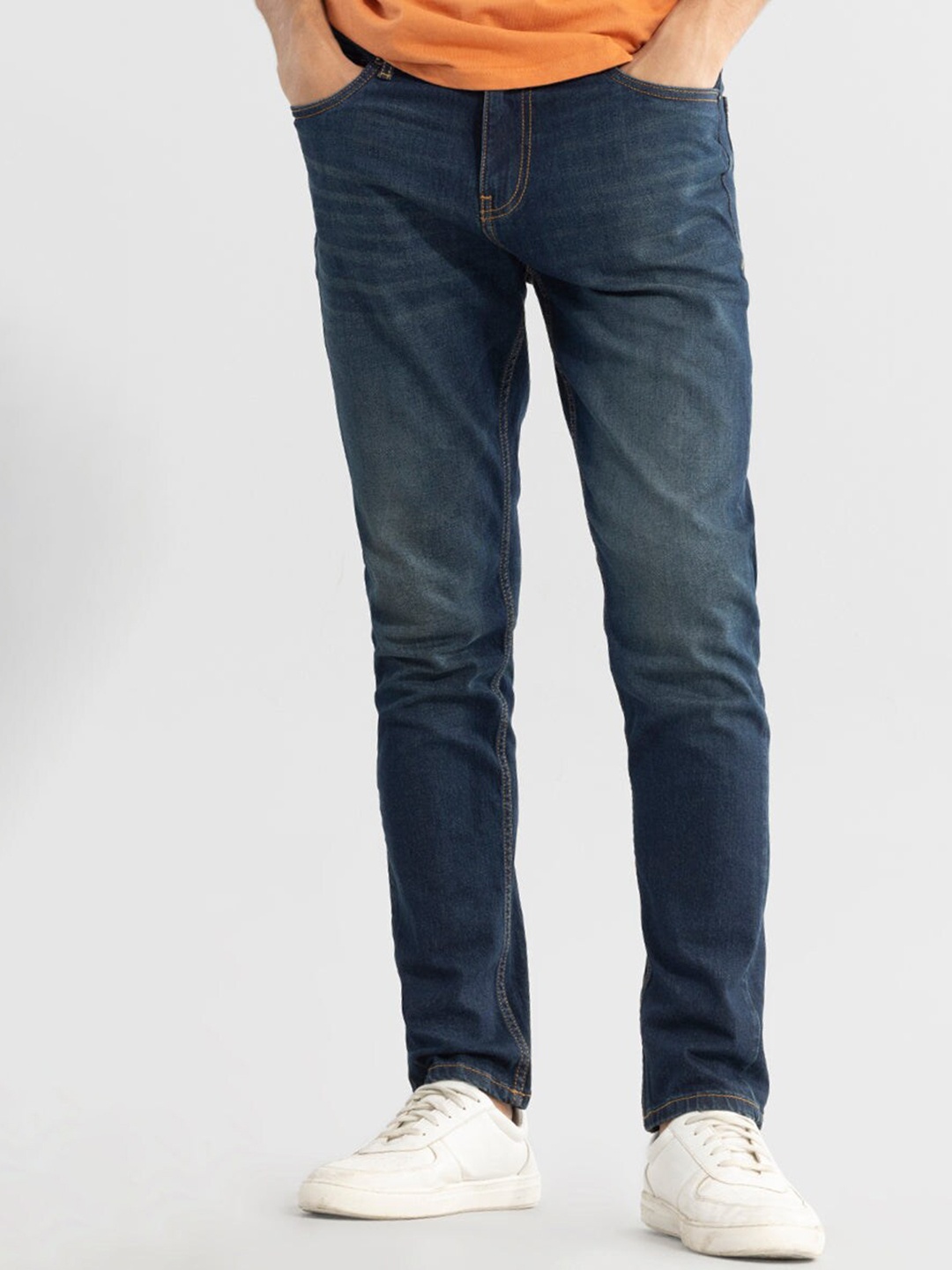 

Snitch Men Blue Smart Skinny Fit Clean Look Light Fade Cotton Jeans