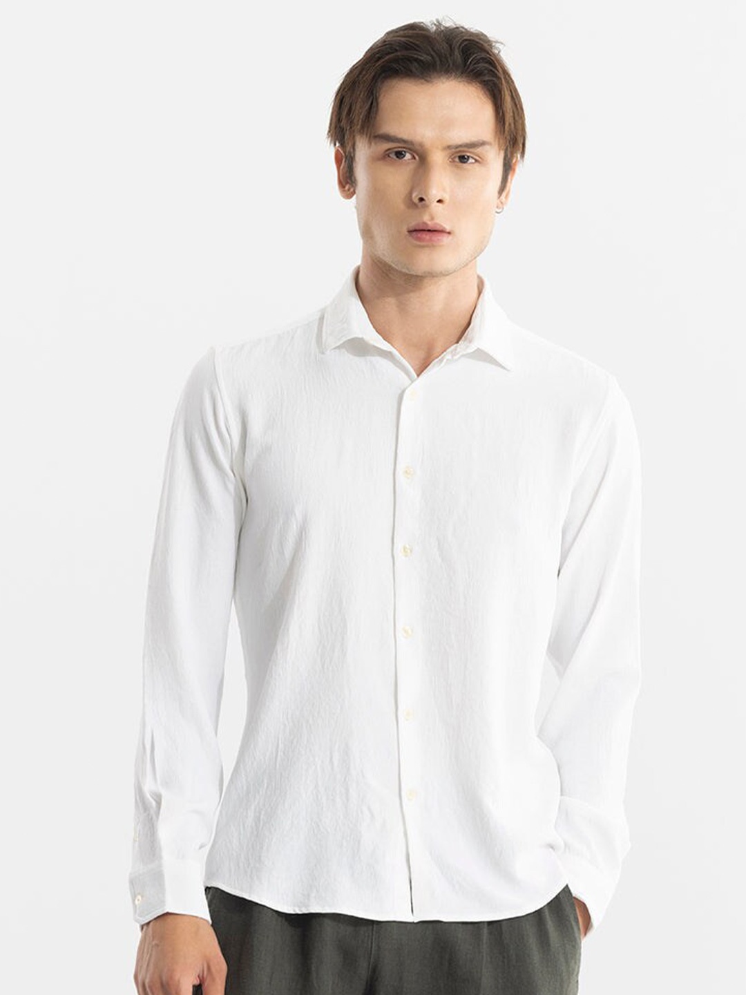 

Snitch Classic Slim Fit Casual Shirt, White