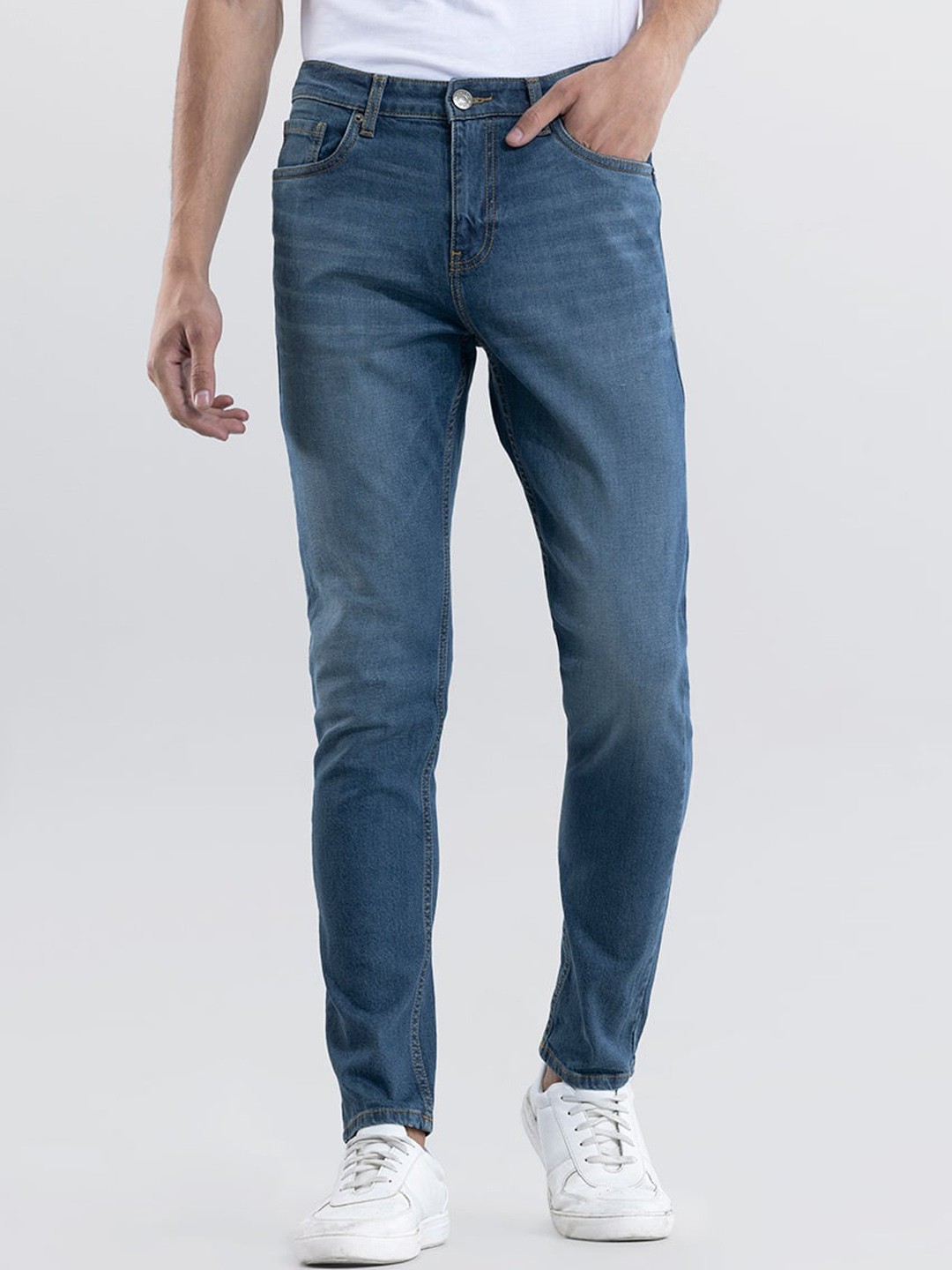 

Snitch Men Smart Skinny Fit Cotton Stretchable Jeans, Blue
