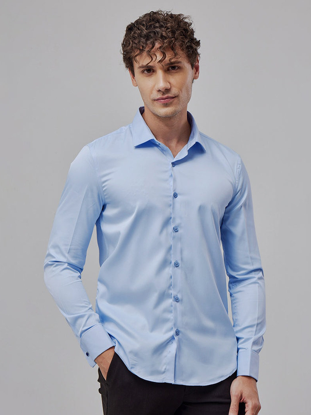 

Snitch Classic Slim Fit Cotton Casual Shirt, Blue