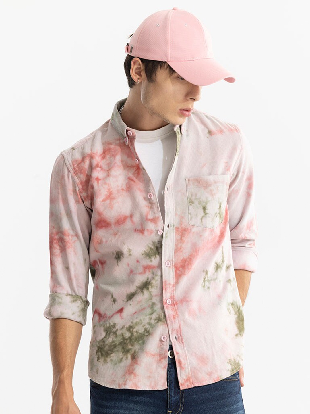 

Snitch Classic Tie & Dyed Cotton Shirt, Pink
